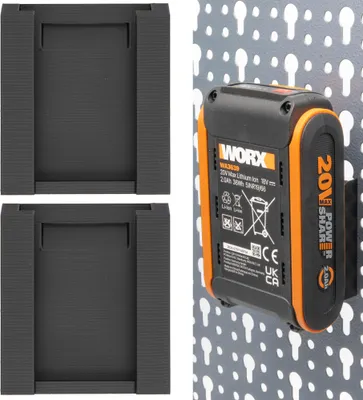 Produktbild von 2x Akkuhalter für Worx Akku für Küpper Lochwand Wandhalter Wandhalterung Halter 20V