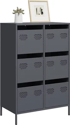 Produktbild von "2026 Promotion" Highboard/Vitrine/Beistellschrank - Anthrazit 68x39x101,5 cm Stahl - Kommoden CC30931