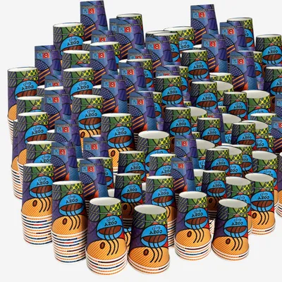 Produktbild von Intertan 1000 Kaffeebecher To Go Pappe 240ml Design COZY CUPS Pappbecher Einweg für Kaffee & Tee - Einwegbecher für Heißgetränke bis 95°C und Kaltgetränke Papp Becher für Unterwegs, Büro, Uni, Party, Picknick