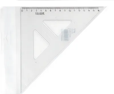 Zdjęcie produktu dla KOH Trójkąt Plast 45° 16 cm Linijka przezroczysta 1