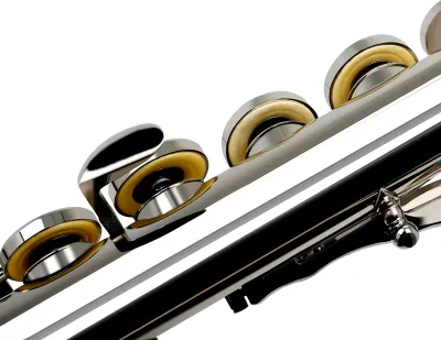 Immagine prodotto di Flauto da concerto occidentale Cupronickel Nicke Plated 16 fori C Key Strumento a fiato con panno per la pulizia Guanti per bastone Mini cacciavite Custodia imbottita