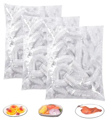 300 elastische Frischhaltebeutel, wiederverwendbar, PE, transparent