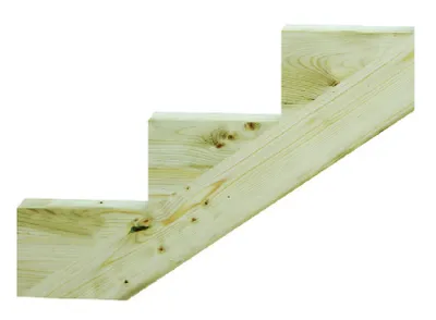 Produktbild von Treppenwange für Stufen Massivholz Kiefer kesseldruckimprägniert 1 Stück Größe: 3-stufig