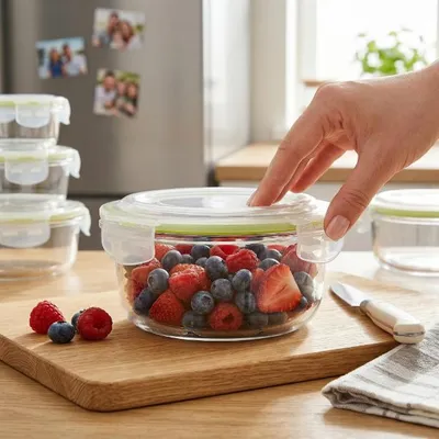 Productafbeelding van Florina Frigo glazen voedselcontainer, 1750 ml, rond