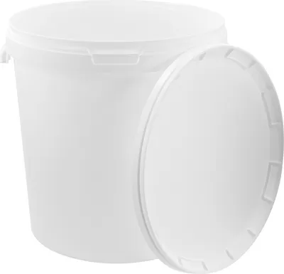 Produktbild von BenBow Eimer mit Deckel 30L x1 Weiß - lebensmittelecht, stabil, luftdicht, auslaufsicher, geruchsneutral - Plastikeimer - leer