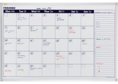 Image de Calendrier mensuel avec planification pour le mois suivant, format 90 x 60 cm