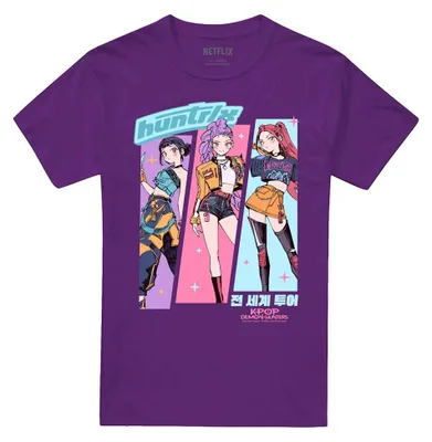 Productafbeelding van K-Pop Demon Hunters - T-shirt voor heren/dames, uni model, TV43550 (maat L) (paars)