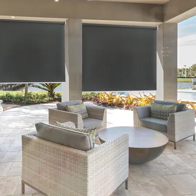 Image de Store vertical Izrielar 160 x 240 cm Store de balcon Gris foncé Protection UV Protection solaire Protection visuelle Imperméable Résistant aux intempéries Balcon Terrasse
