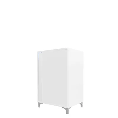 Image de Commode avec éclairage LED BANTRY 2 – blanc / blanc brillant, coin gauche