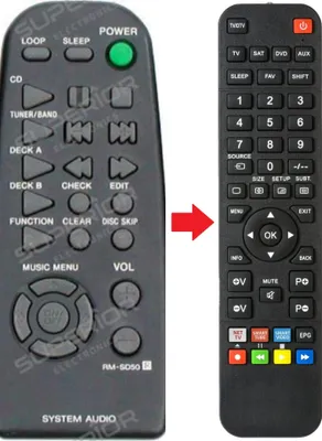 Produktbild von Ersatz Fernbedienung für Sony HCD-N355K | HCD-N455 | HCD-RX66