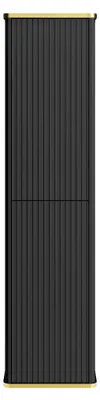 Produktbild von Hängender, geriffelter Badschrank mit goldener Zierleiste – Schwarz – B 140 cm – KELIZA