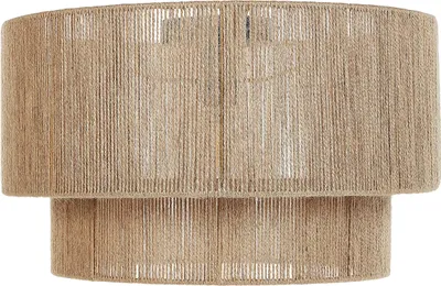 Produktbild von BELIANI Deckenleuchte Naturfarben Jute- u. Terylenschnur ⌀ 45 cm Rund Trommelform 1-Flammig Boho Wohnzimmer Flur Esszimmer Schlafzimmer Beleuchtung