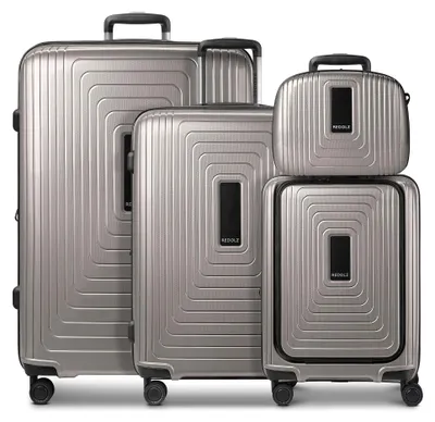 Produktbild von Redolz Essentials14 4-Rollen Kofferset Beautycase 4tlg mit Dehnfalte Laptopfach