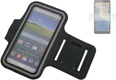 Produktbild von Kompatibel mit ZTE Blade A31 Neopren Jogging Armband Sportarmband Oberarmband schwarz kompatibel mit ZTE Blade A31 mit Reflektor Streifen. Fitness