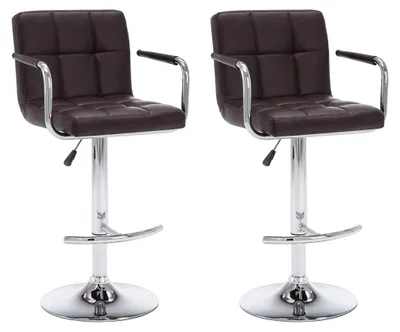 Produktbild von vidaXL Barhocker 2 Stk. Braun Kunstleder