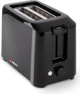 Produktbild von alpina Toaster 7 Ständer - 2 Scheiben - Krümelfach - 700 Watt - Schwarz