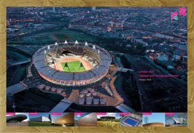 Image de London 2012 - Poster - Stadium + cadre amovible, Shinsuke® Maxi MDF chêne, vitre acrylique