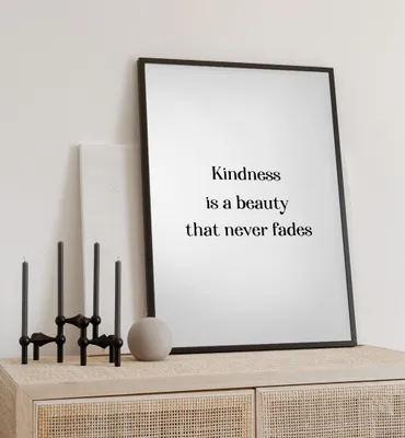 Produktbild von Poster Freundlichkeit Spruch, groesse_poster:70x100 cm, groesse_rahmen:schwarz 70x100 cm