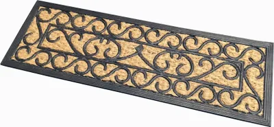 Obrázek produktu pro HOMESCAPES Rohožka Scroll 100% přírodní kokosové vlákno 25x75 cm s gumovým protiskluzovým podkladem