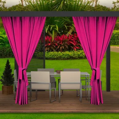 Zdjęcie produktu dla Zasłony ogrodowe 155x200cm różowa 2 szt | zasłony zewnętrzne wodoodporne | zasłony na zewnątrz | zasłony na taras balkon | zasłony do ogrodu