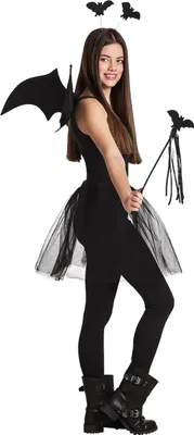 Produktbild von Boland 74529 - Kostüm-Set Fledermaus bestehend aus Tiara, Stab, Flügel und Tutu, Karneval, Mottoparty, Halloween