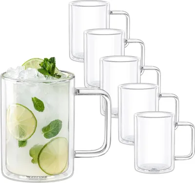 Zdjęcie produktu dla Szklanki z podwójnymi ściankami Wilmax, 400 ml, zestaw 6 sztuk, WL-888720/A6