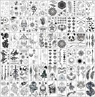 Imagen del producto de Tatuajes temporales, 60 unidades, más de 330 diseños, estilo vintage y gótico, para la piel