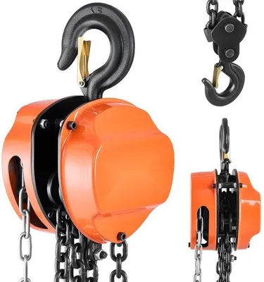 Immagine prodotto di Paranco a catena - Paranco a catena manuale - Portata 3 t - Altezza di sollevamento 6 m - Catena G80 - Manuale - Arancione