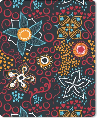 Produktbild von MuchoWow® Mauspad Mousepad Blumen - Rot - Muster 19x23 cm - Mousepads - Maus Mat - Pad - Mausunterlage - Mauspads - Spielen