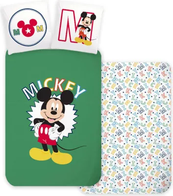 Produktbild von Disney Mickey Letters Kinderbettwäsche 100×135 cm, 40×60 cm