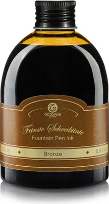 Produktbild von Schnelltrocknende Schreibtinte Bronze 250 ml mit gleichmäßigem Tintenfluss für Füllfederhalter und Kalligraphie
