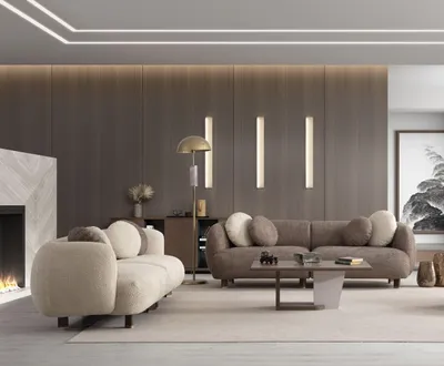 Produktbild von Braun-Beige Wohnzimmer Sitzgarnitur Polstermöbel 2x 3-Sitzer Sofas