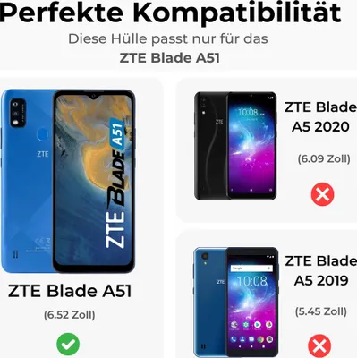 Produktbild von Outdoor Panzer Hülle für ZTE Handyhülle mit Slide Kameraschutz Ringhalter Bumper Blade A51 Rot