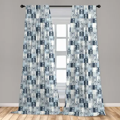 Zdjęcie produktu dla Abakuhaus, zasłony okienne, styl retro, naturalne wzornictwo, zestaw 2 sztuk, 150 x 245 cm