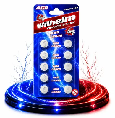 Produktbild von 10 x AG8 LR1120 LR55 391 1,5V Batterie Knopfzelle Alkaline 11,5 x 2,1mm