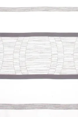 Produktbild von Gardinenstoff Meterware Scherli Emiliana Streifen weiß grau 152cm