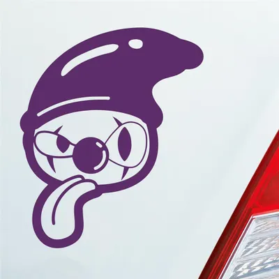 Produktbild von Auto Aufkleber Comic Clown Tuning Crazy 12x10 cm Lila Sticker Heckscheibenaufkleber