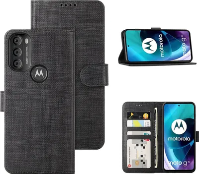 Image de Étui fermé pour Motorola Moto G71 5G, étui noir avec rabat