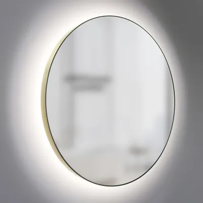 Produktbild von LED Wandspiegel 60 cm, gold, Aluminiumrahmen, Licht neutralweiß, IP24