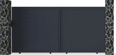 Produktbild von Schiebetor NAZARIO, Aluminium massiv, anthrazitfarbig - 350 × 173 cm