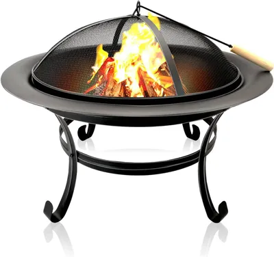 Produktbild von RESCH 502592 Feuerschale mit Funkenschutz, 75 x 58 cm, Mobile Feuerstelle Abnehmbarer Feuerkorb für Terrasse/Garten/Strand/Park, Terrassenofen/Garten