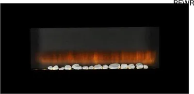 Image de Panneau de chauffage mural électrique de 1800 à 2000 watts, avec télécommande et effet de flamme réaliste