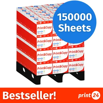 Productafbeelding van NIEUW: print24 Printerpapier Kopieerpapier 150000 Vel 60 x 2500 A4 Premium Extra Wit CIE 160 Testwinnaar PEFC-gecertificeerd