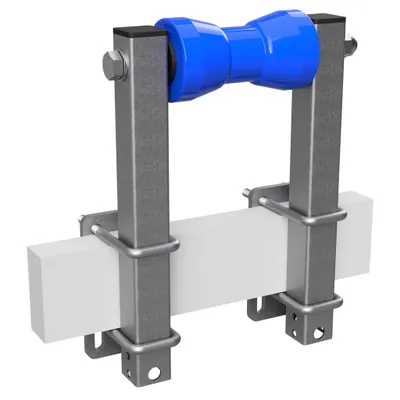 Immagine prodotto di Rullo di chiglia in poliuretano con supporti rotolo rimorchio per barca zincato SUPROD, B=160, L=350 mm, blu