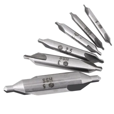 Obrázek produktu pro 6ks 1/1,5/2/2,5/3/5mm 60 stupňů HSS středicích vrtáků Sada středicích vrtáků