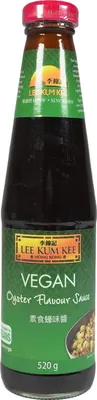 A bottle of vegan oyster flavor sauce.