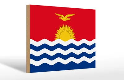 Produktbild von Holzschild Flagge Kiribatis 30x20cm Flag of Kiribati
