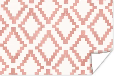 Produktbild von MuchoWow® Poster Muster - Luxus - Weiß - Rosa 90x60 cm - Schlafzimmer