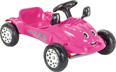 Produktbild von Pilsan Kinderauto, Tretauto Herby 07302, Hupe am Lenkrad, Pedale, ab 3 Jahre rosa