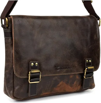 Produktbild von Beltimore Herren-Umhängetasche aus Leder, groß, Braun